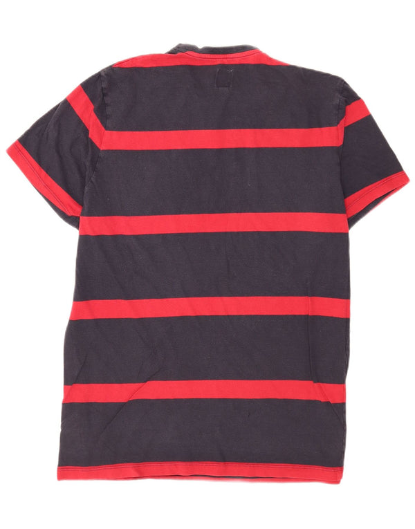 Camiseta gráfica masculina Jack Wills Top grande algodão listrado azul marinho