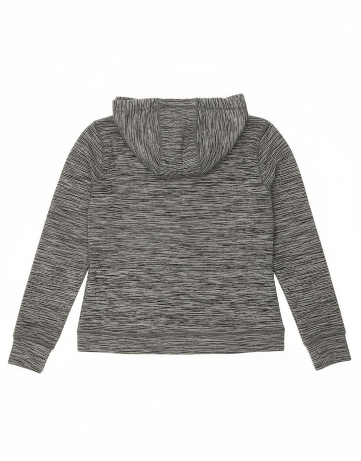 Superdry feminino gráfico moletom com capuz UK 12 poliéster manchado cinza médio