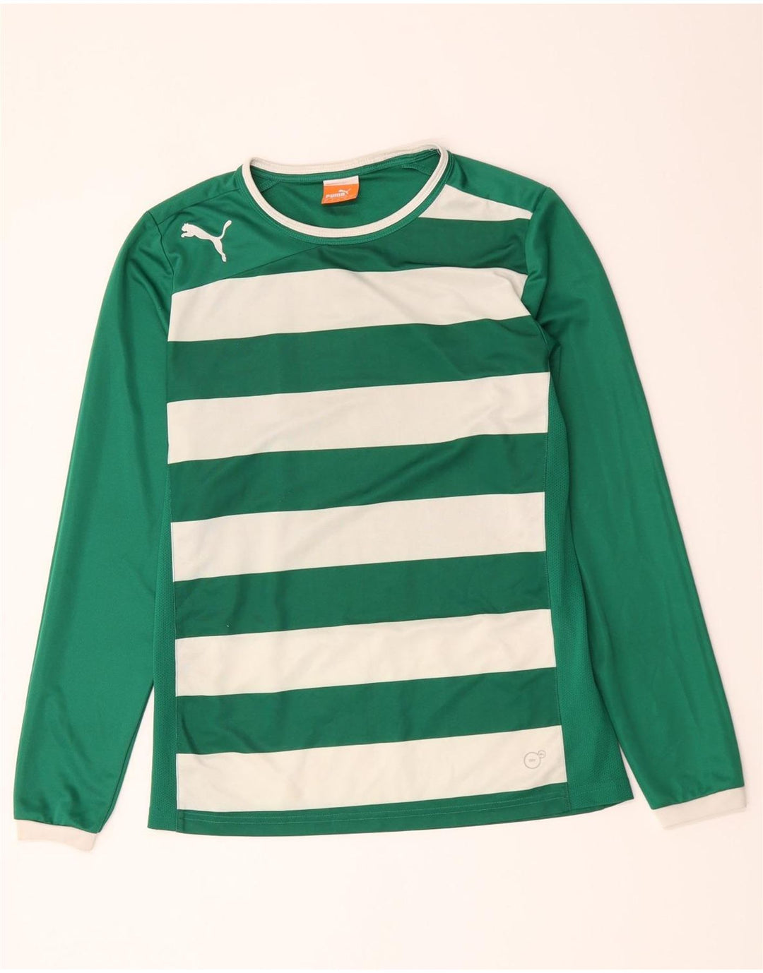 Puma Mens Top Manga Longa Médio Poliéster Listrado Verde