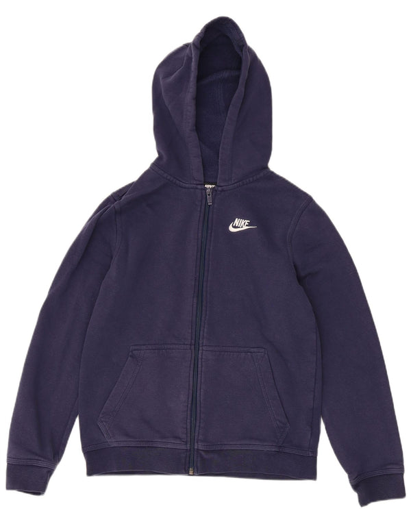 Suéter Nike Boys Zip com capuz 12-13 anos grande azul marinho algodão esportivo