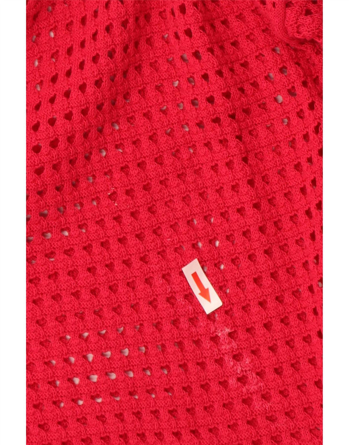Suéter cardigã feminino grande da French Connection Reino Unido 14 vermelho médio