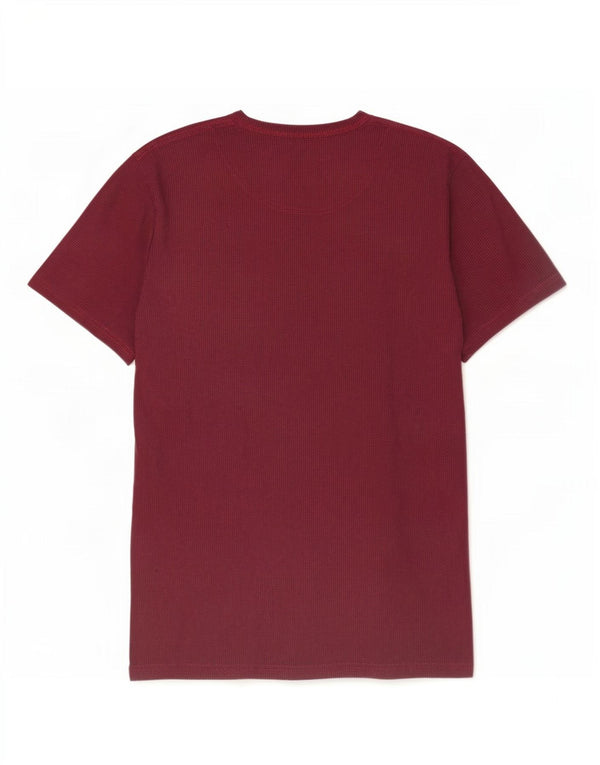 Camiseta masculina Hollister com estampa gráfica grande de algodão cor de vinho
