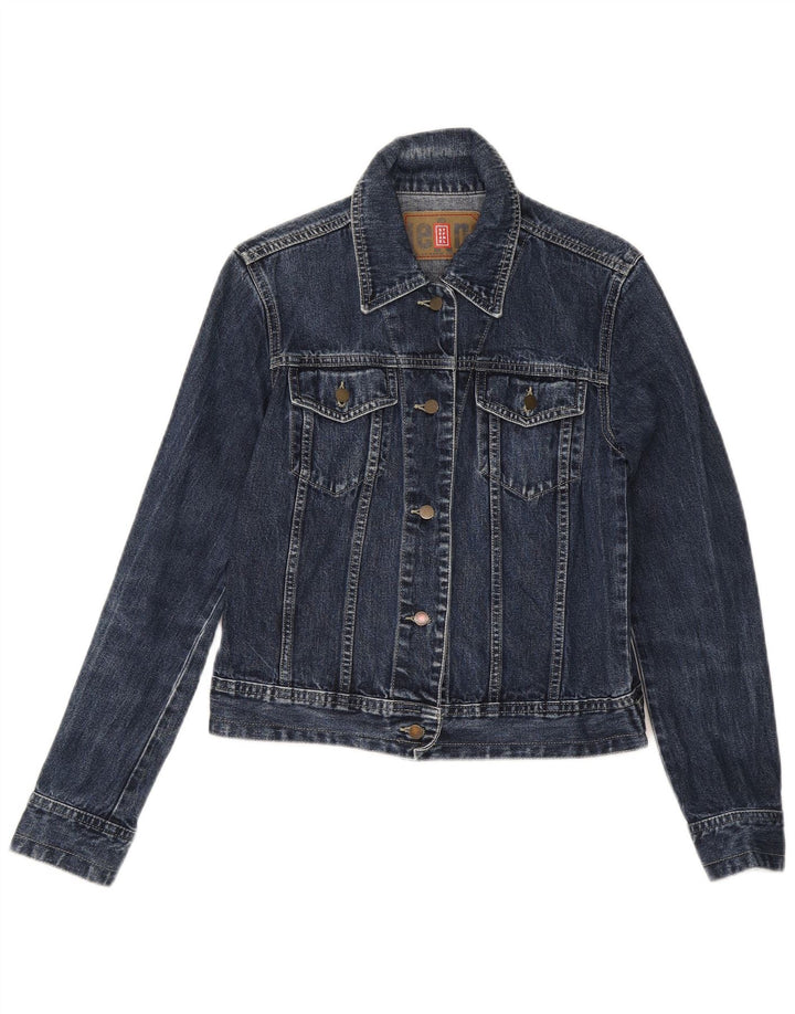 Jaqueta jeans feminina Stefanel UK 12 azul marinho médio