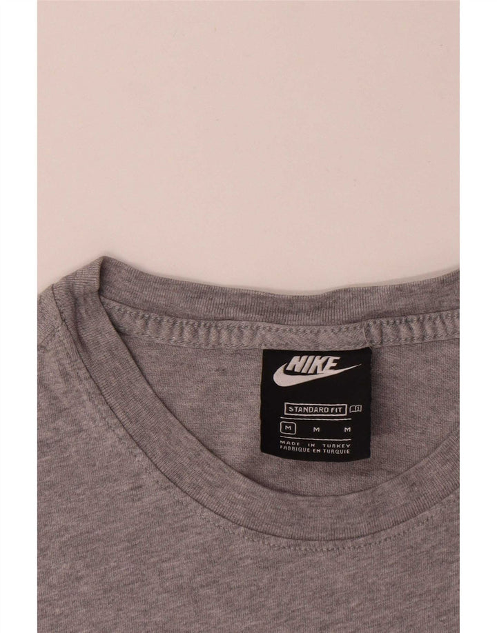 Camiseta masculina Nike Standard Fit Top cinza médio colorblock algodão