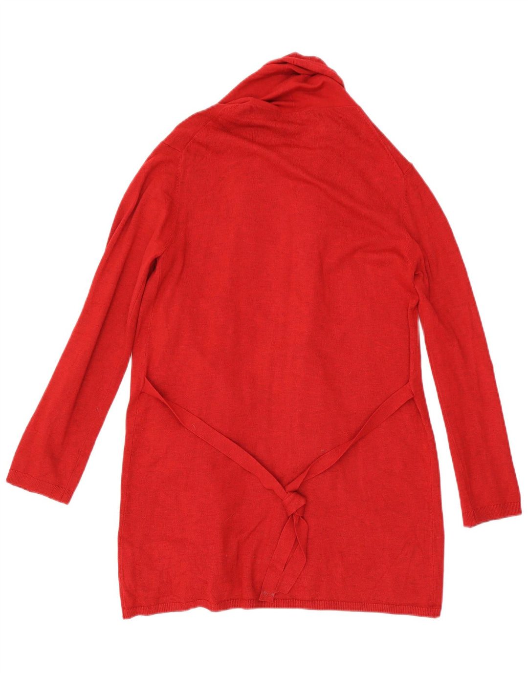 Suéter cardigã aberto com palangre feminino Zara Reino Unido 12 viscose vermelha média