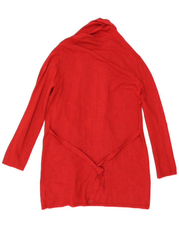 Suéter cardigã aberto com palangre feminino Zara Reino Unido 12 viscose vermelha média