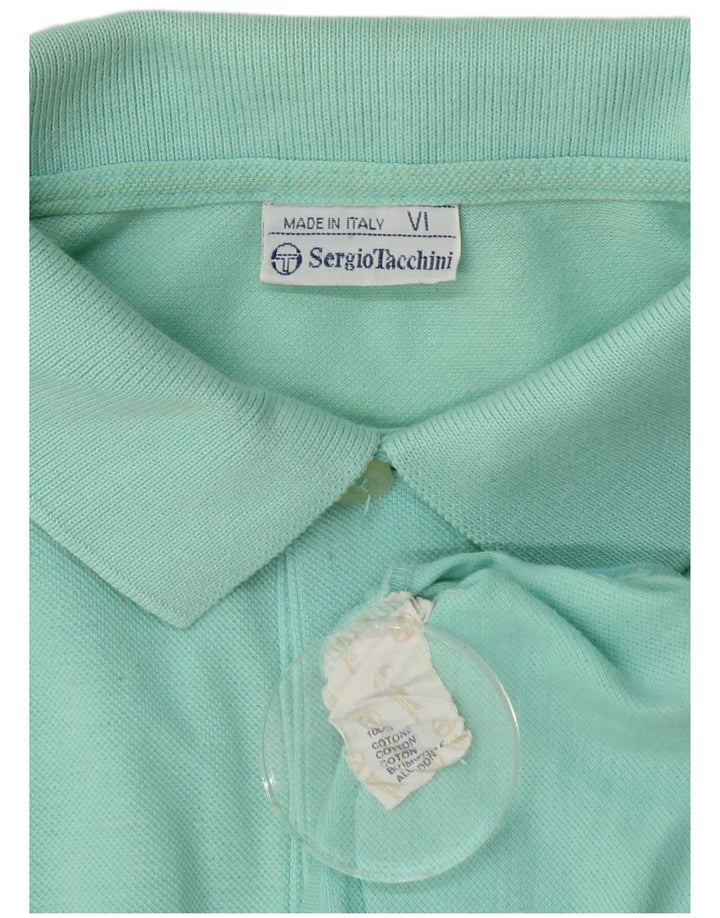 SERGIO TACCHINI Polo masculino médio algodão turquesa