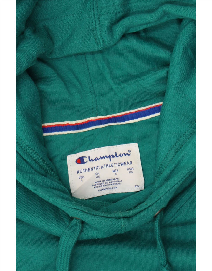 CHAMPION Womens Hoodie Jumper UK 16 Large Green Cotton Vintage Champion and Second-Hand Champion from Messina Hembry 