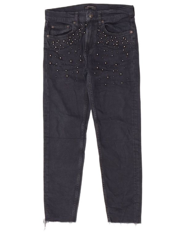 Zara Womens Slim Jeans EU 36 XS W26 L27 Azul marinho algodão manchado