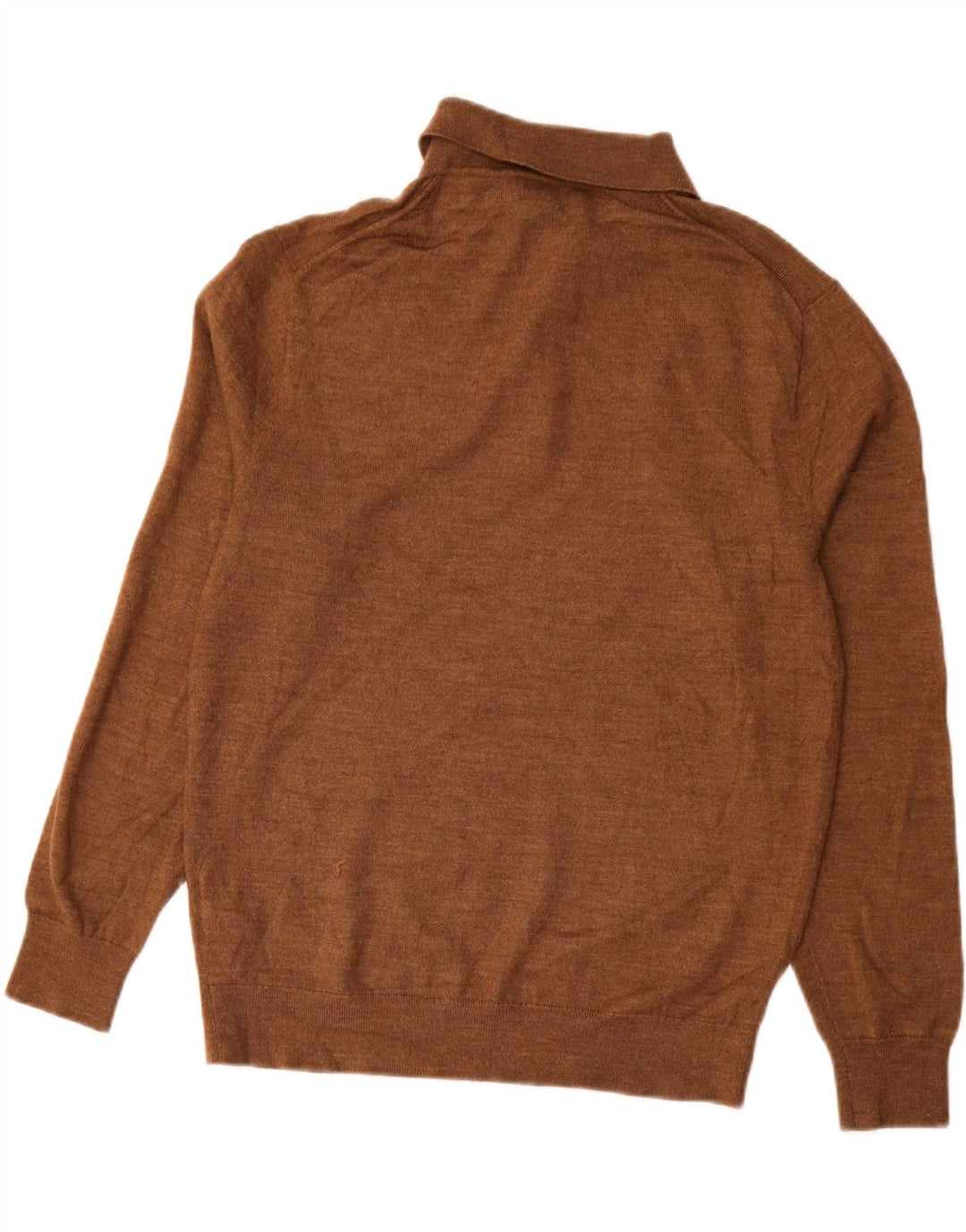 Suéter masculino J. CREW com gola polo e acrílico marrom médio