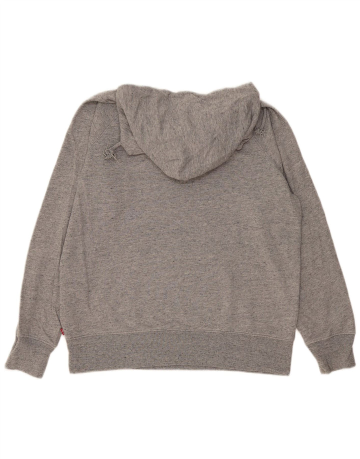 Moletom com capuz gráfico masculino Levi's pequeno algodão manchado cinza