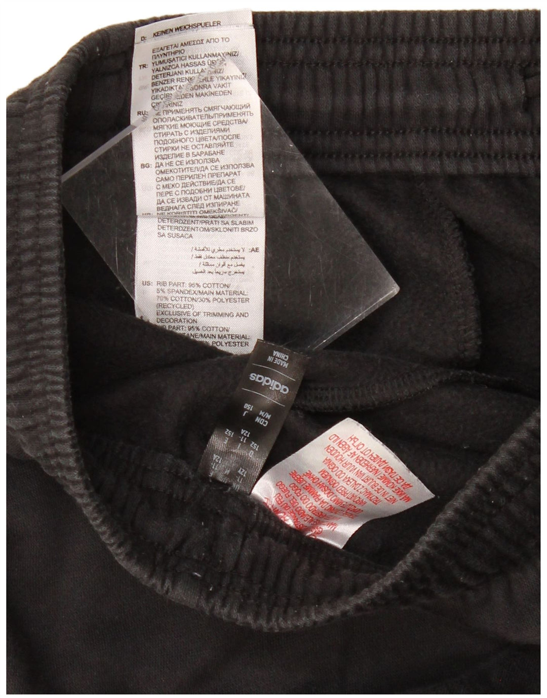 ADIDAS Meninos Calças de Treino Joggers 11-12 Anos Algodão Preto