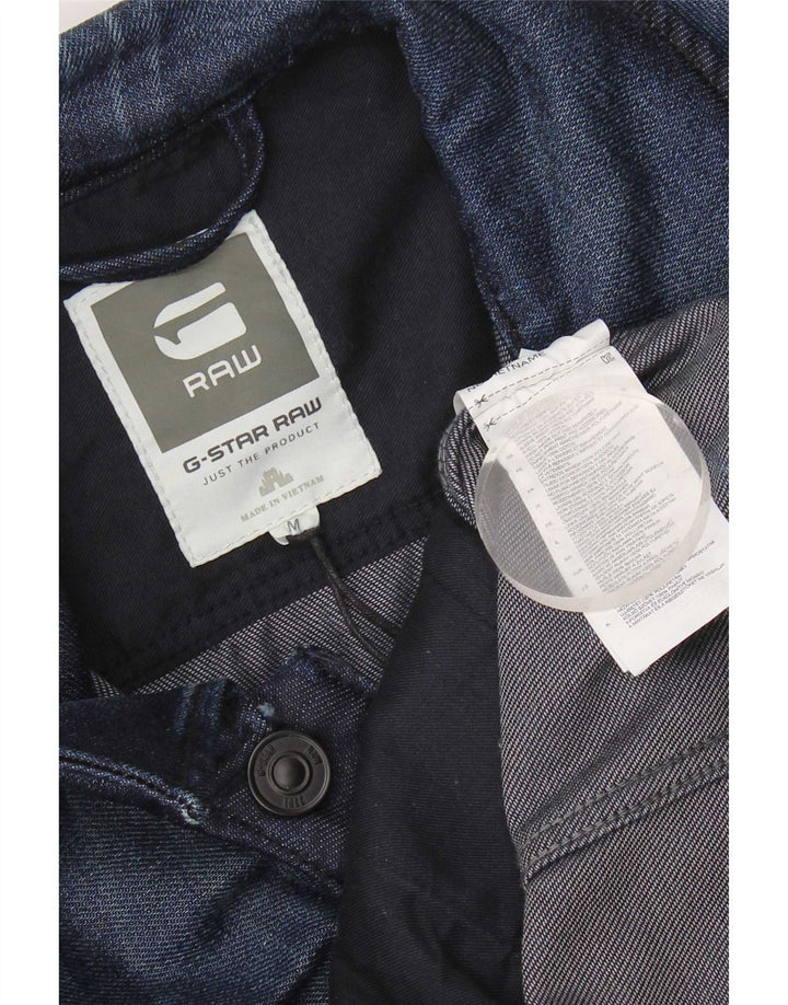 Jaqueta jeans feminina G-Star Reino Unido 12 algodão colorblock azul marinho médio
