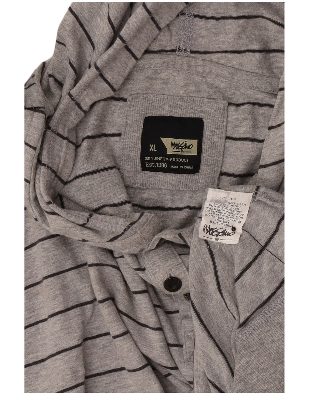 Mossimo moletom com capuz masculino XL algodão listrado cinza
