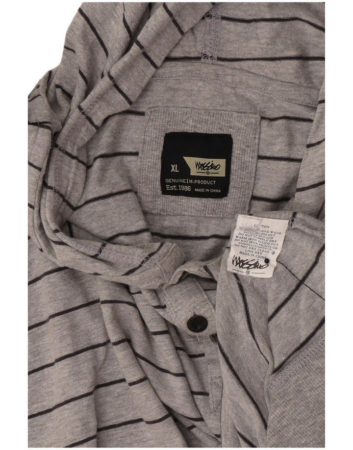 Mossimo moletom com capuz masculino XL algodão listrado cinza