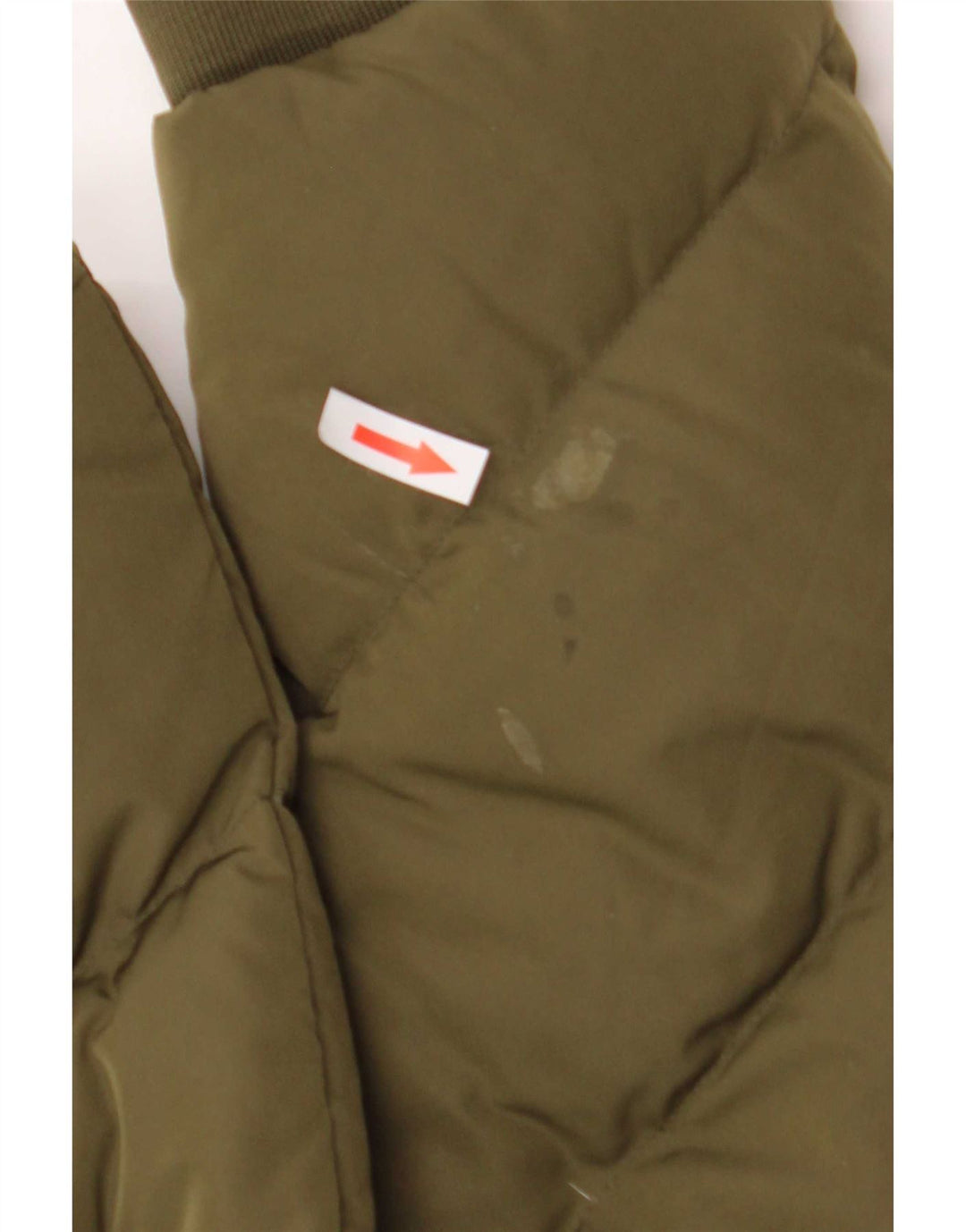 Jaqueta feminina acolchoada gráfica Guess UK 12 poliéster cáqui médio