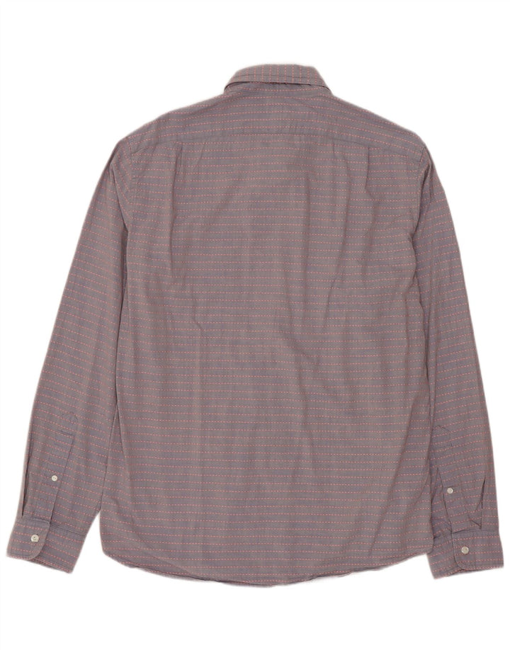 J. CREW Camisa masculina slim fit de algodão listrado cinza médio