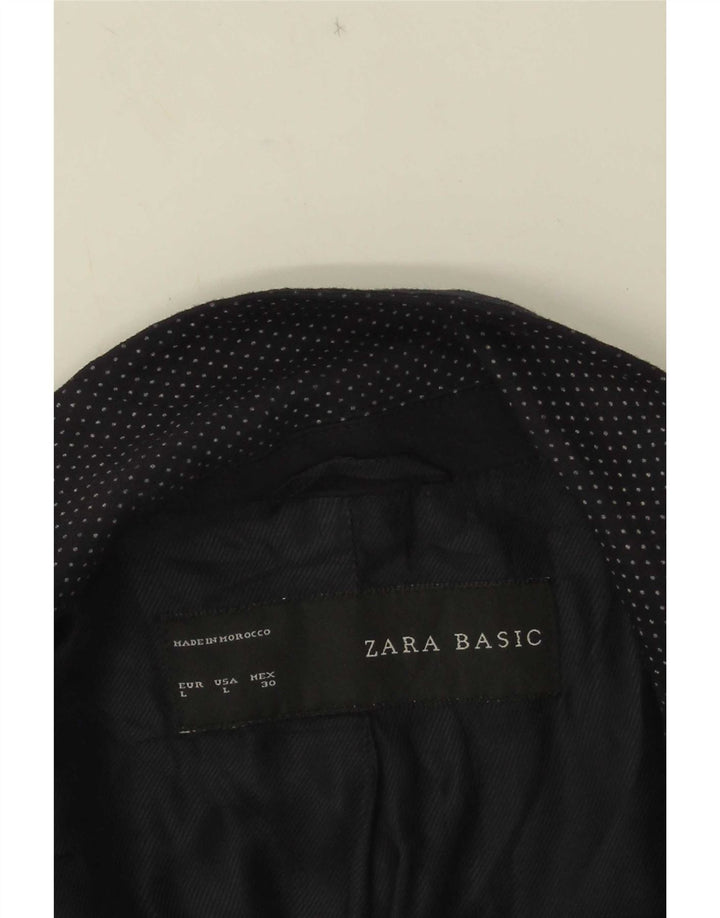 Jaqueta blazer feminina Zara com 1 botão Reino Unido 14 grande azul marinho manchado