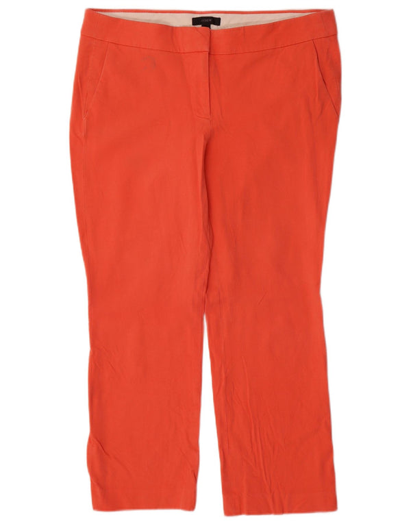 J. CREW Calça feminina reta cortada EUA 8 médio W32 L25 algodão laranja