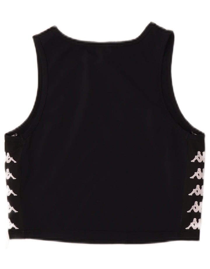 Kappa Womens Crop Graphic Vest Top Reino Unido 12 Médio Preto