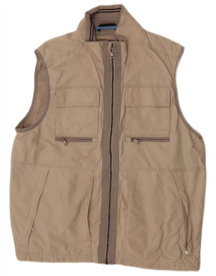 Colete utilitário masculino Marks & Spencer Blue Harbor UK 40 grande bege