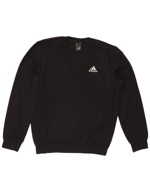 ADIDAS Mens Moletom Jumper Médio Algodão Preto