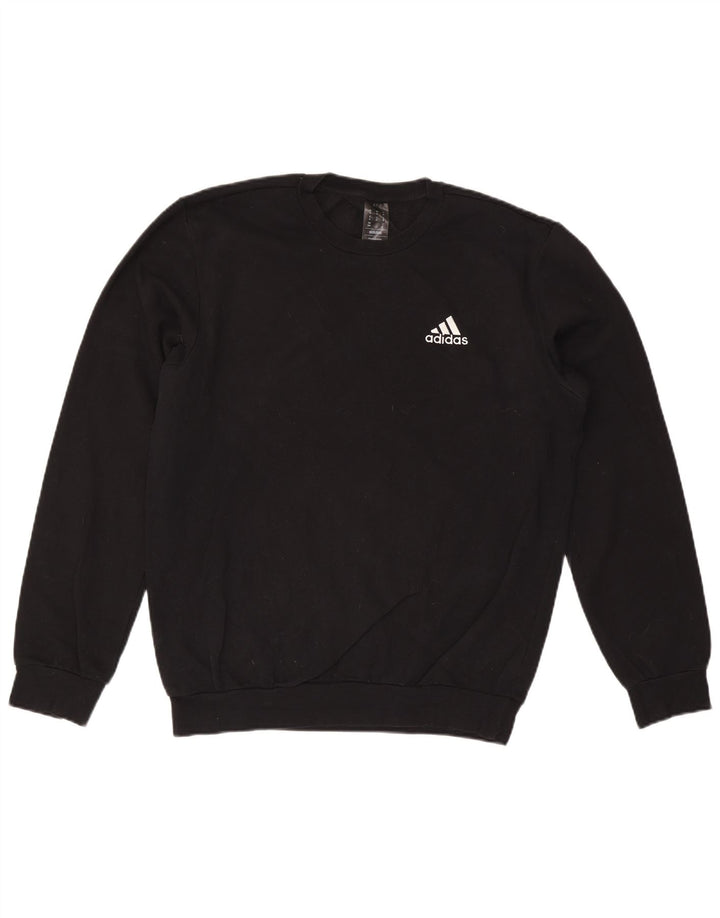 ADIDAS Mens Moletom Jumper Médio Algodão Preto