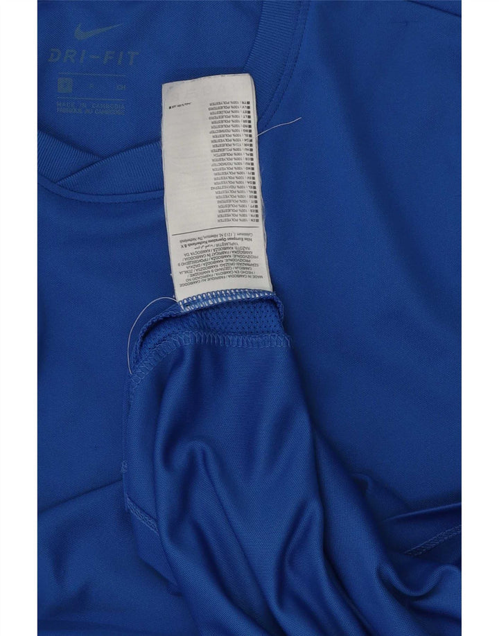 Nike Mens Dri Fit Top Manga Longa Pequeno Poliéster Azul