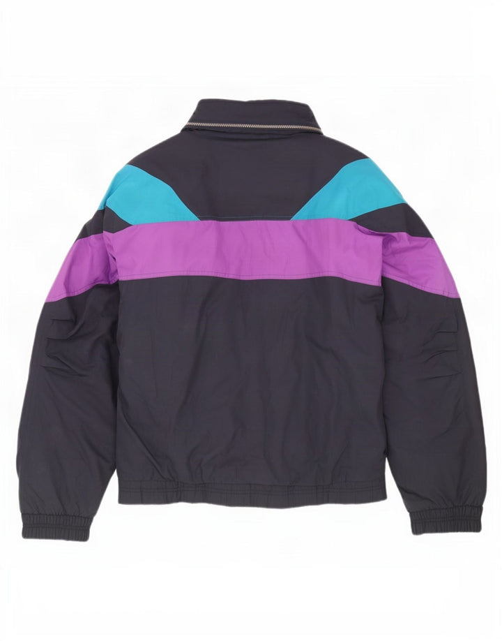 Jaqueta de esqui masculina Sergio Tacchini UK 38 médio azul marinho colorblock esportivo
