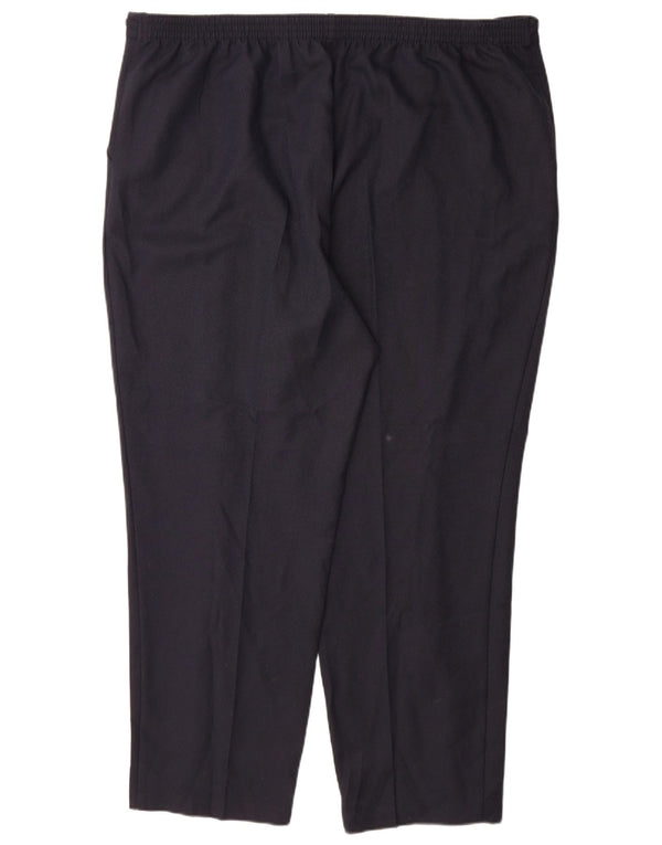 Calça feminina reta casual Marks & Spencer Reino Unido 24 4XL W48 L31 azul marinho
