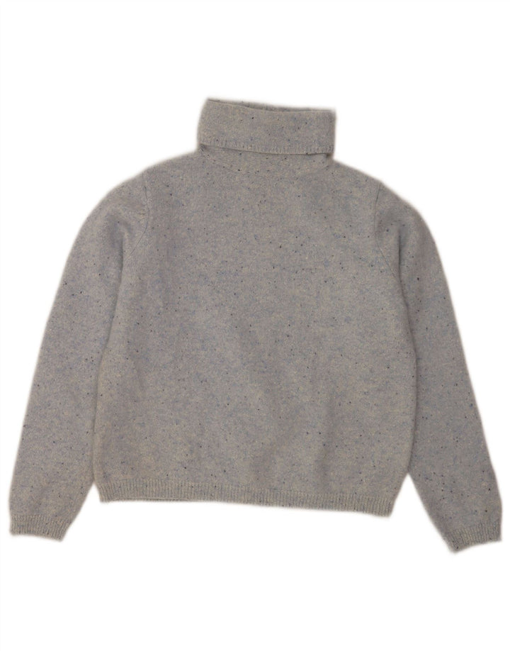 Suéter feminino L.L.Bean com gola redonda Reino Unido 8 pequeno cinza manchado