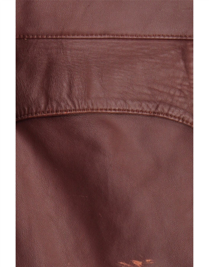 Jaqueta de couro feminina vintage IT 50 XL couro borgonha