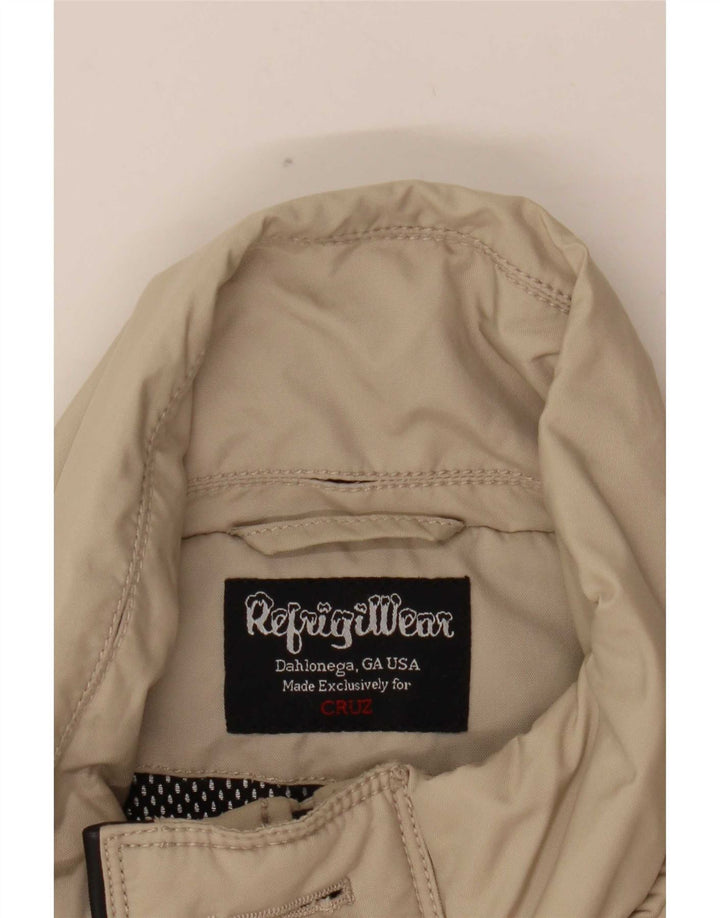 Jaqueta de chuva masculina Refrigiwear UK 38 nylon bege médio