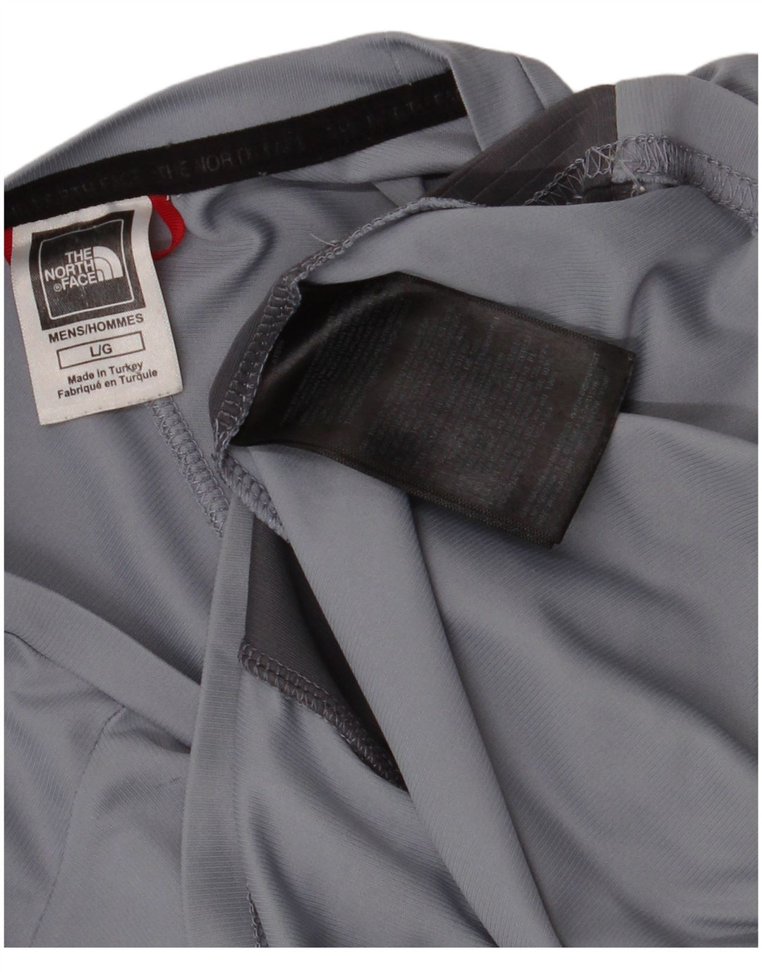 Camiseta masculina The North Face grande poliéster colorblock cinza