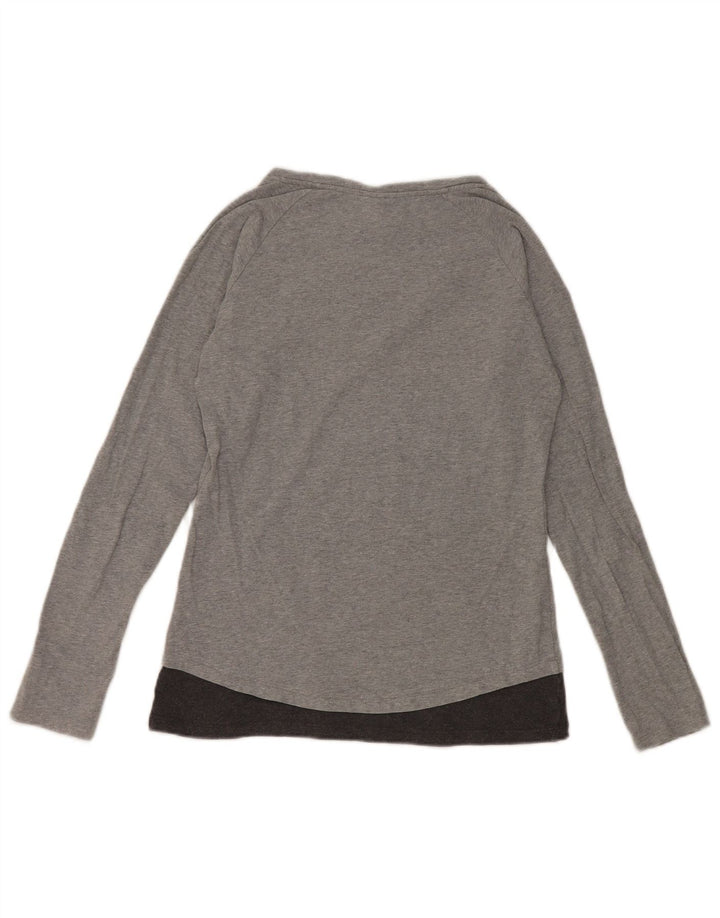 Campeão feminino Heritage Fit Graphic Top manga comprida Reino Unido 12 cinza médio