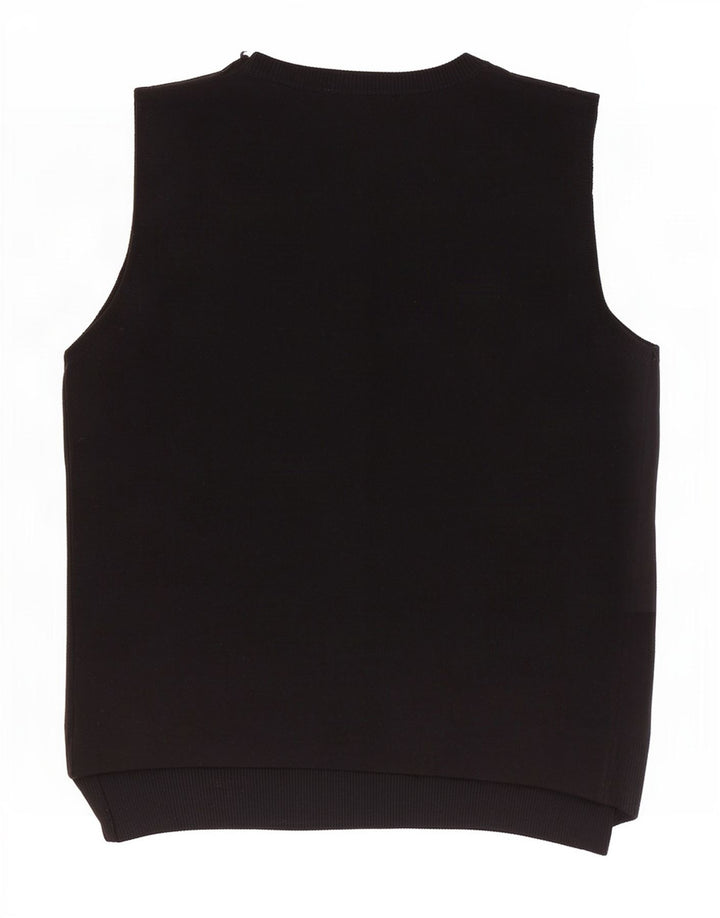 Zara Womens Vest Tank Top UK 12 Médio Preto Viscose