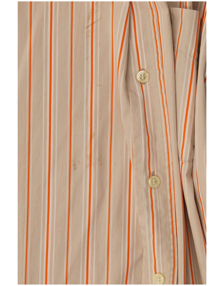 Camisa masculina Murphy & Nye de algodão listrado bege médio