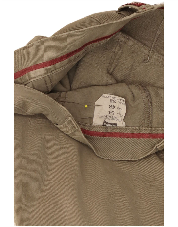 Calça cargo masculina Carrera reta W38 L33 algodão cáqui