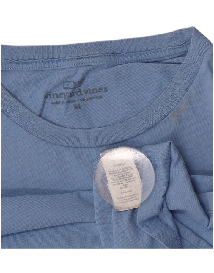 Camiseta gráfica masculina Vineyard Vines Top médio algodão azul