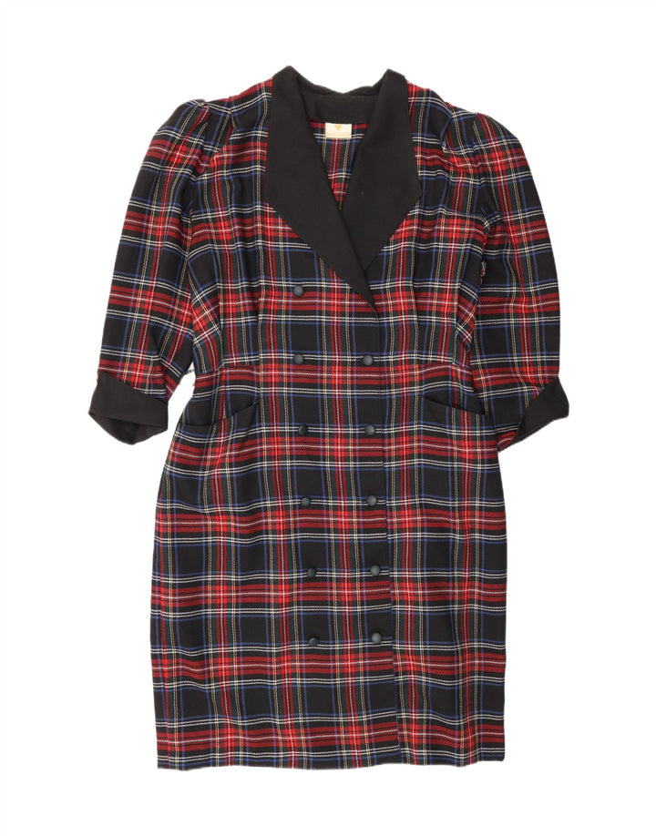 Vestido feminino Adler com bainha UK 16 grande poliéster xadrez multicolorido