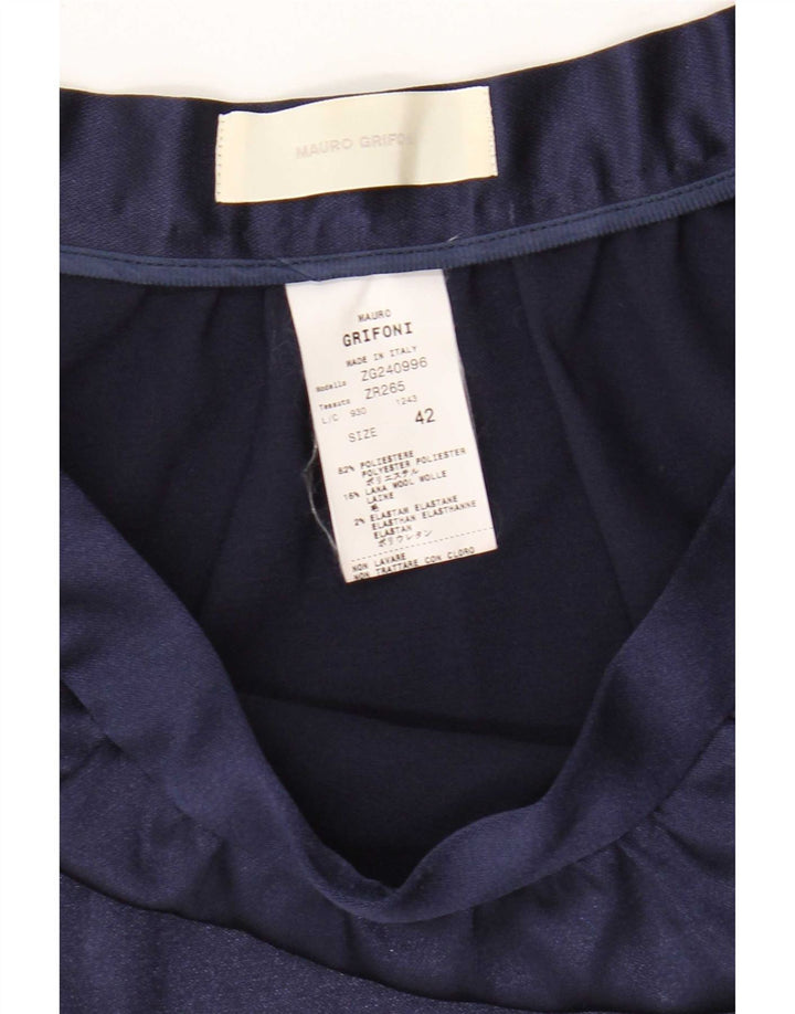 Mini saia feminina Mauro Grifoni IT 42 médio W32 azul marinho poliéster