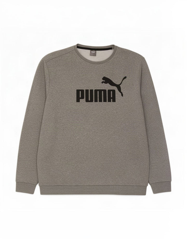 Puma moletom gráfico masculino jumper 4XL algodão manchado cinza