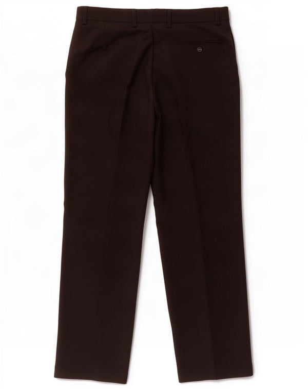 Calça masculina de terno reto Marks & Spencer W32 L31 poliéster preto