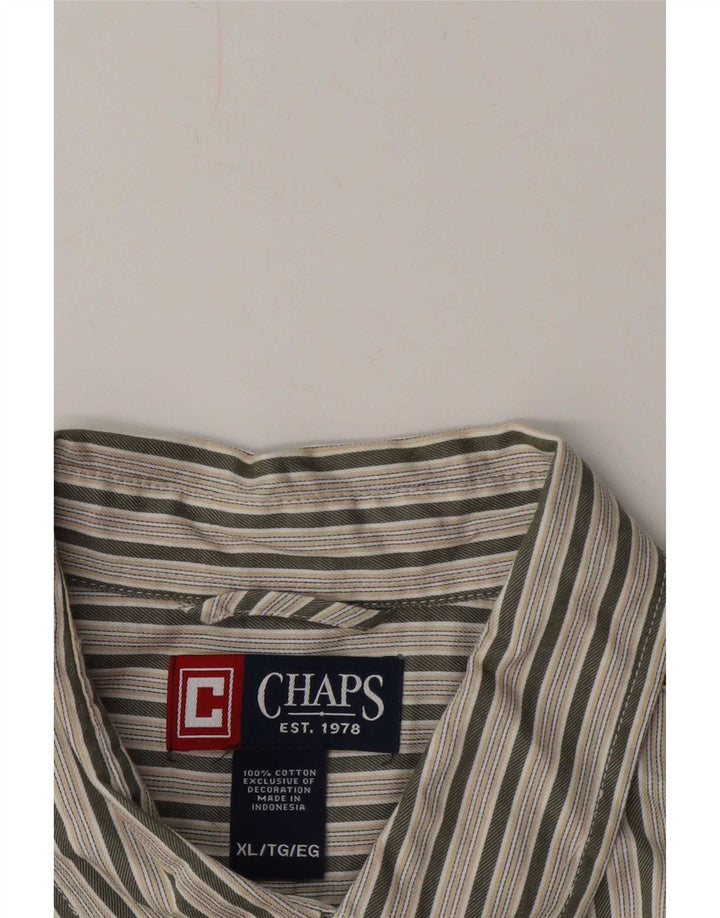 Camisa masculina Chaps XL algodão listrado verde