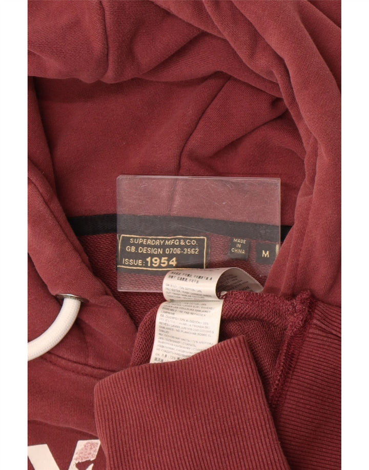 Suéter com capuz gráfico masculino Superdry médio algodão Borgonha