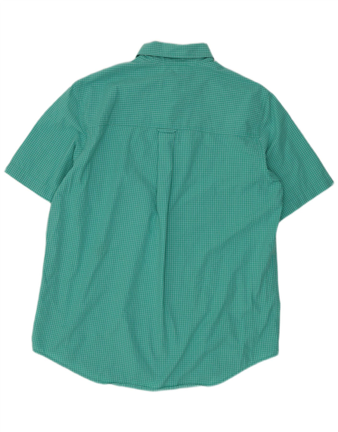 Camisa masculina de manga curta Chaps verde médio algodão guingão
