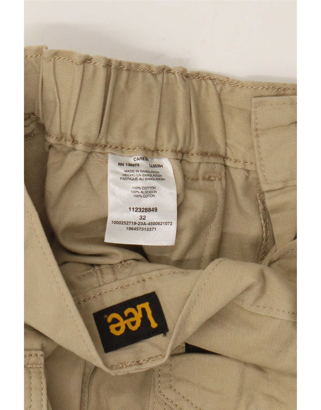 Lee Mens Cargo Shorts W32 Algodão Bege Médio
