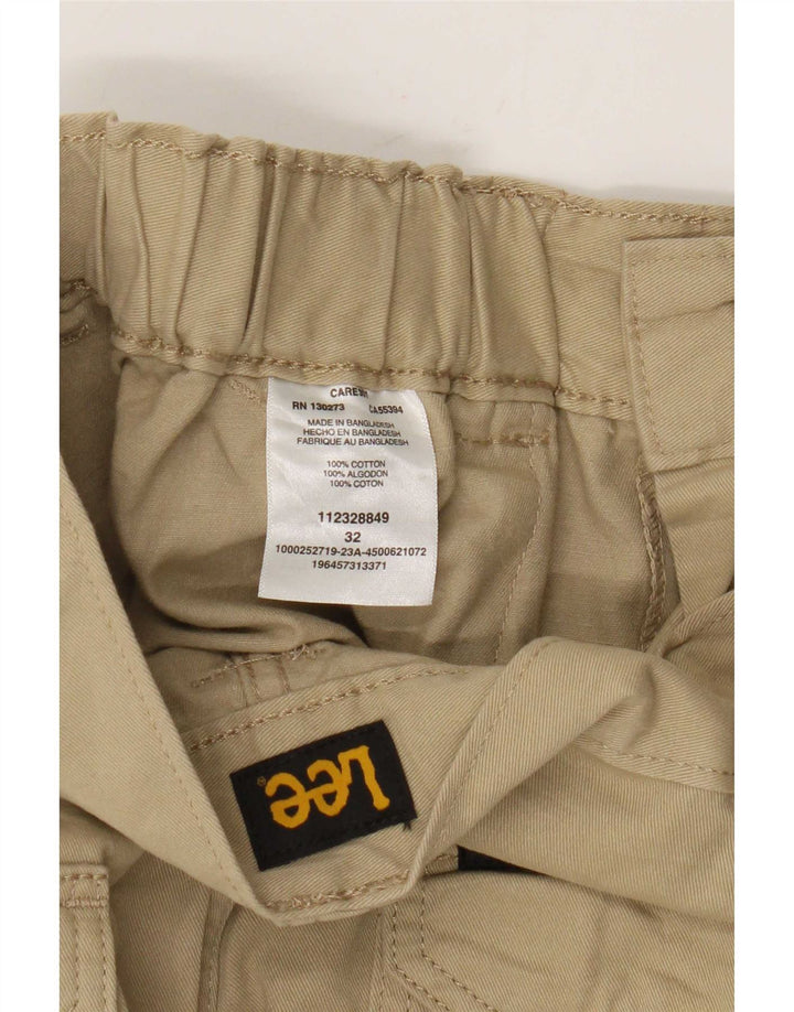 Lee Mens Cargo Shorts W32 Algodão Bege Médio