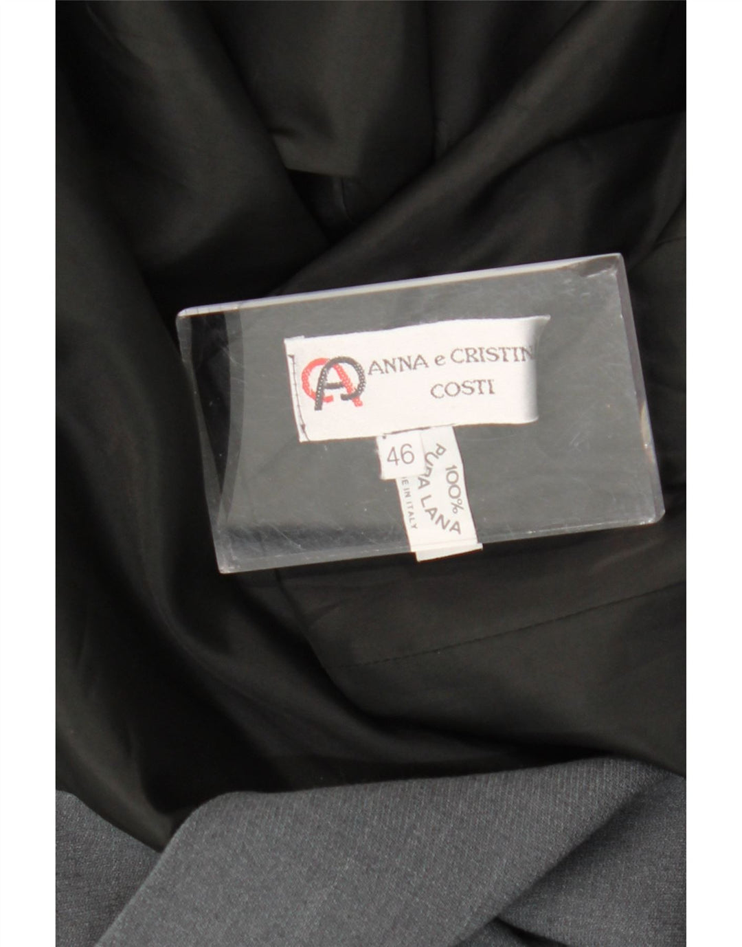 Casaco feminino vintage com peito duplo IT 46 grande lã cinza