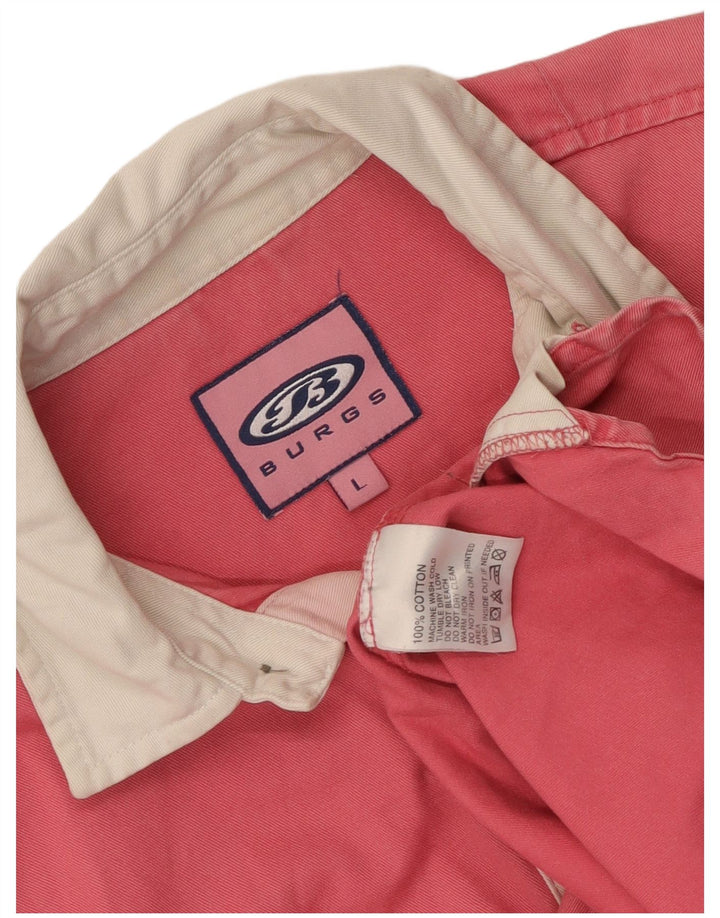 Camisa pulôver feminina vintage UK 16 grande algodão colorblock rosa